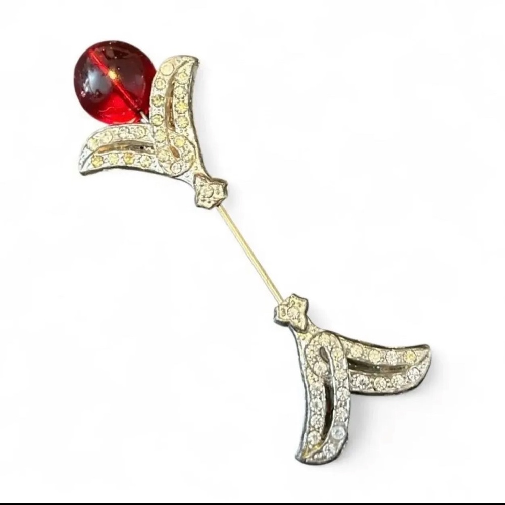 Antique Art Deco Jabot Pin - Unusual Design  - Sûreté Pin - Double Ended Brooch